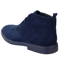 Botas Chukka Desert de cano curto com cadarço, cor azul marinho, para homem.