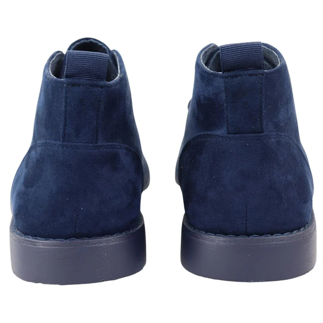 Botas Chukka Desert de cano curto com cadarço, cor azul marinho, para homem.