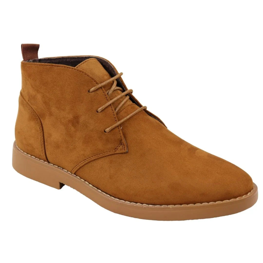 Botas Chukka Desert de cano curto com cadarço, cor bege, para homem.