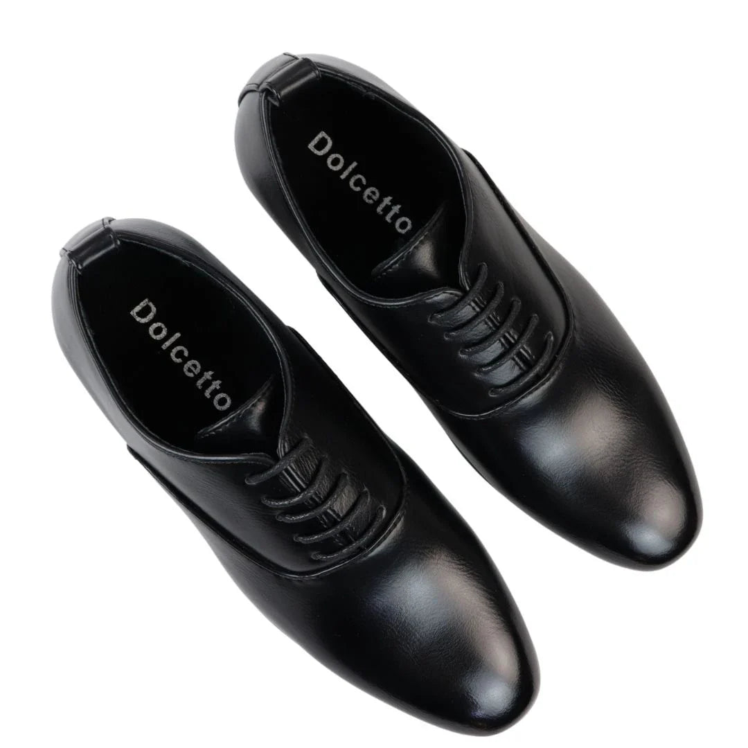 Sapatos Oxford Derby Pretos Masculinos com Cadarço