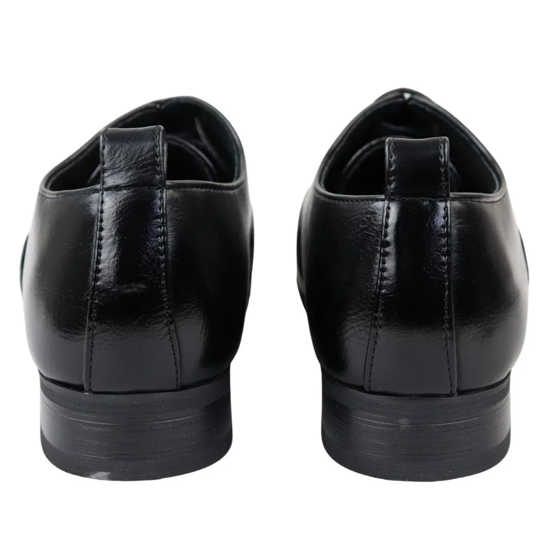 Sapatos Oxford Derby Pretos Masculinos com Cadarço