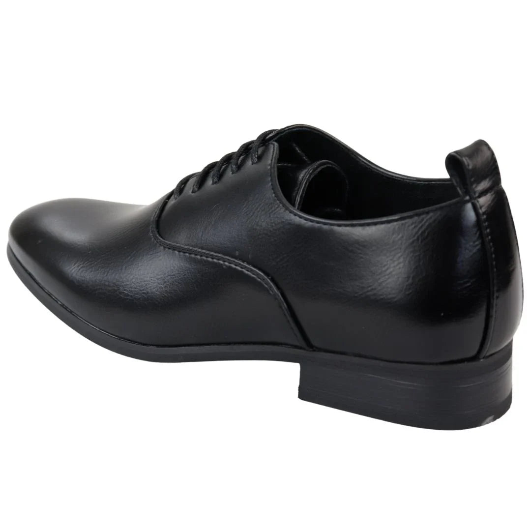 Sapatos Oxford Derby Pretos Masculinos com Cadarço