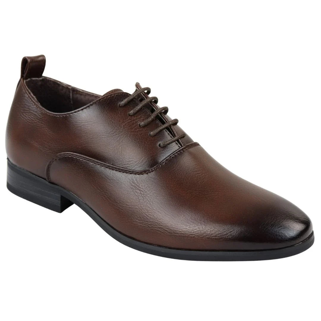 Sapatos Oxford Derby Marrons Masculinos com Cadarço