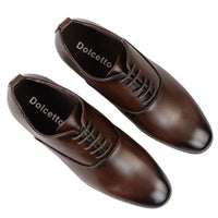 Sapatos Oxford Derby Marrons Masculinos com Cadarço