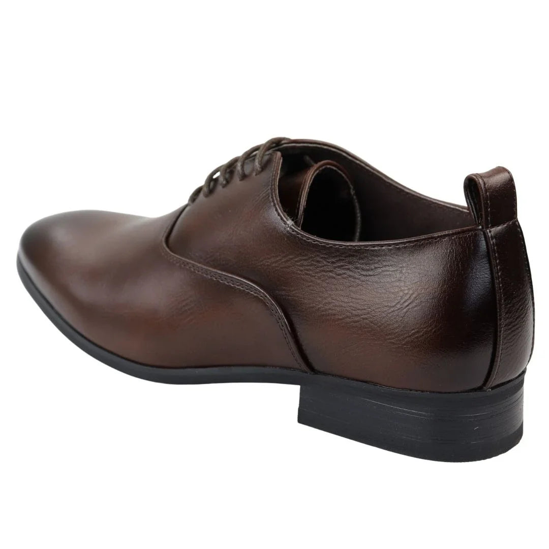 Sapatos Oxford Derby Marrons Masculinos com Cadarço