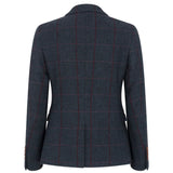 Madrid - Blazer feminino de tweed azul-marinho com corte ajustado