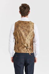Terno Madrid Navy com colete contrastante em tweed Harris Brown.
