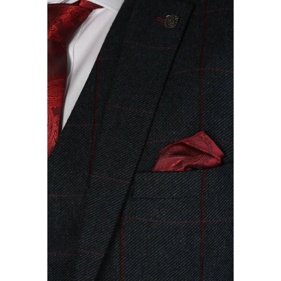 Madrid - Blazer masculino em tweed azul