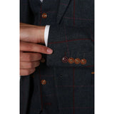Madrid - Blazer masculino em tweed azul