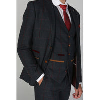 Madrid - Colete masculino de tweed azul