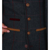 Madrid - Colete masculino de tweed azul