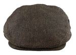 Boina masculina de lã com padrão espinha de peixe em tweed marrom, estilo clássico dos anos 1920, unissex, modelo Del Boy.