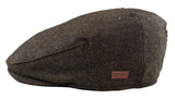 Boina masculina de lã com padrão espinha de peixe em tweed marrom, estilo clássico dos anos 1920, unissex, modelo Del Boy.