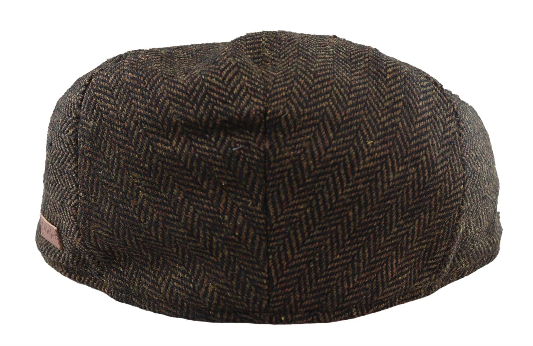 Boina masculina de lã com padrão espinha de peixe em tweed marrom, estilo clássico dos anos 1920, unissex, modelo Del Boy.
