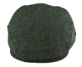 Boina masculina de lã com padrão espinha de peixe em tweed verde-oliva, estilo clássico dos anos 1920, unissex, modelo Del Boy.