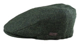 Boina masculina de lã com padrão espinha de peixe em tweed verde-oliva, estilo clássico dos anos 1920, unissex, modelo Del Boy.