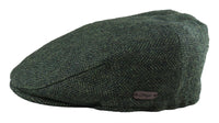 Boina masculina de lã com padrão espinha de peixe em tweed verde-oliva, estilo clássico dos anos 1920, unissex, modelo Del Boy.