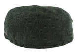Boina masculina de lã com padrão espinha de peixe em tweed verde-oliva, estilo clássico dos anos 1920, unissex, modelo Del Boy.