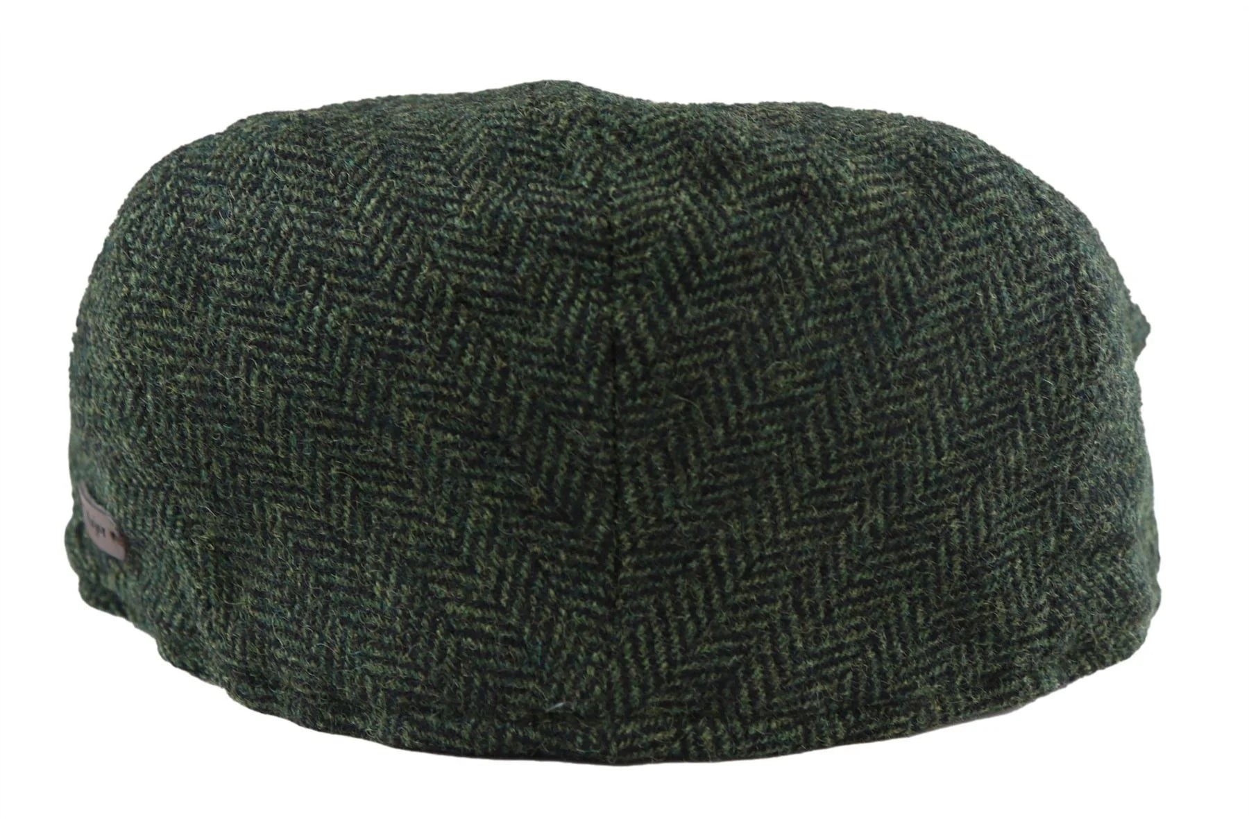 Boina masculina de lã com padrão espinha de peixe em tweed verde-oliva, estilo clássico dos anos 1920, unissex, modelo Del Boy.