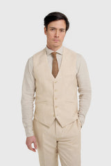 Malibu - Colete masculino texturizado bege