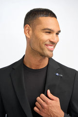 Malibu - Blazer masculino preto de corte ajustado