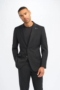 Malibu - Blazer masculino preto de corte ajustado
