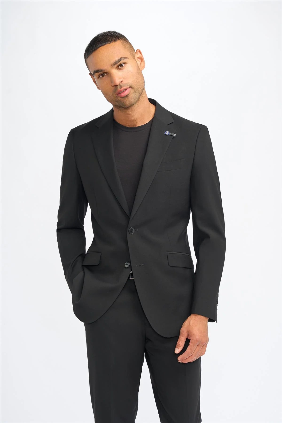 Malibu - Blazer masculino preto de corte ajustado
