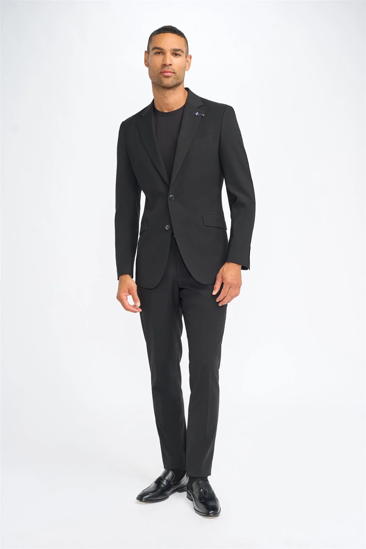 Malibu - Blazer masculino preto de corte ajustado