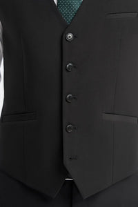 Malibu - Colete masculino preto de corte ajustado