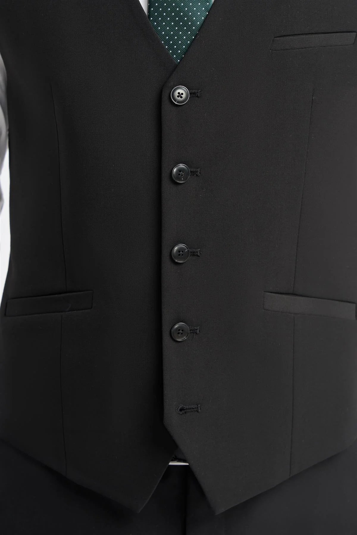 Malibu - Colete masculino preto de corte ajustado