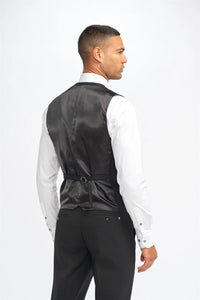 Malibu - Colete masculino preto de corte ajustado
