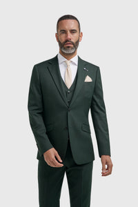 Malibu - Terno masculino de 3 peças verde-floresta