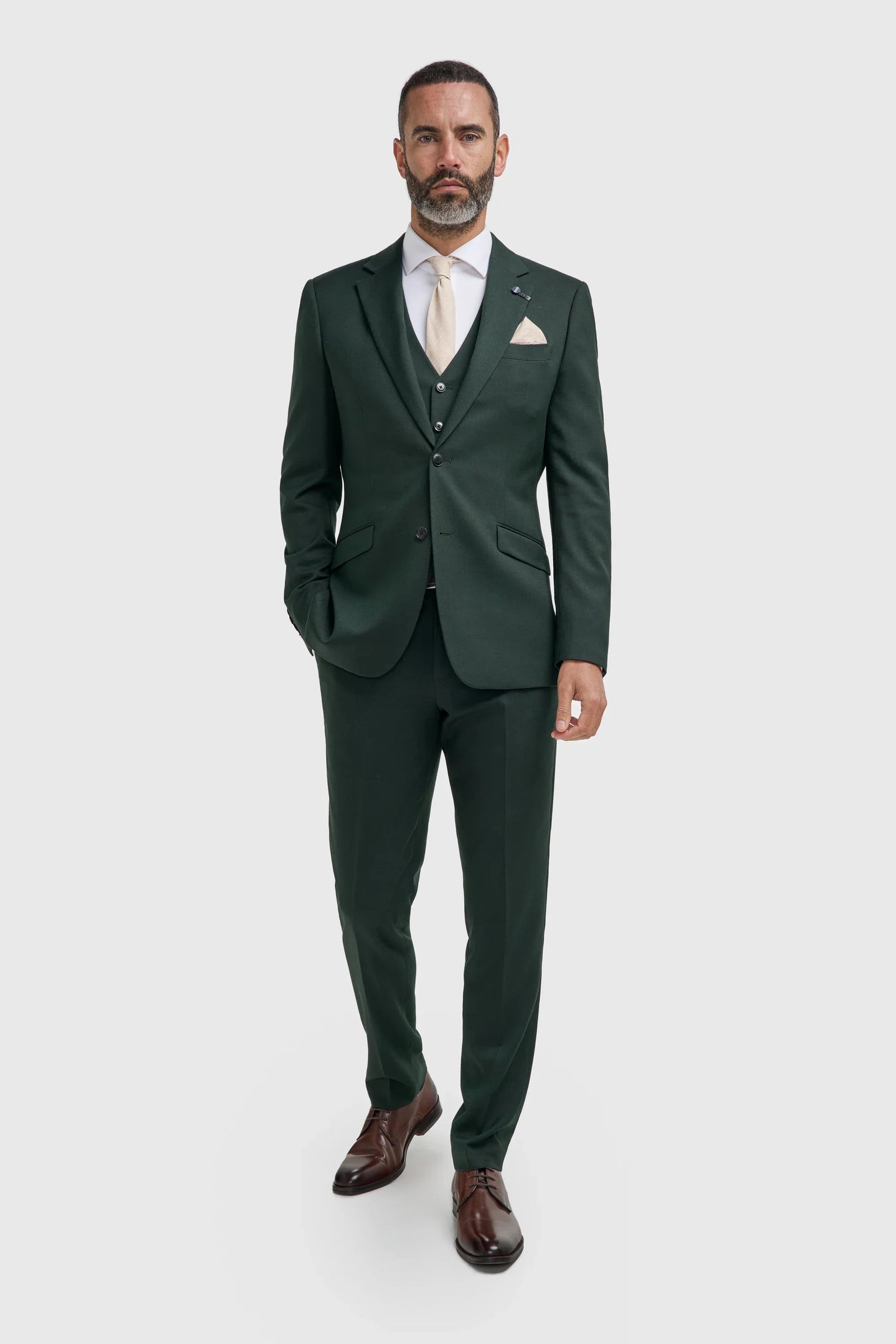 Malibu - Terno masculino de 3 peças verde-floresta