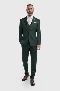 Malibu - Terno masculino de 3 peças verde-floresta