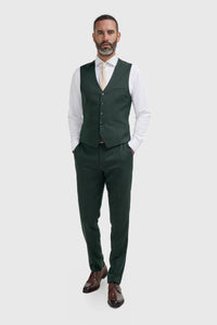 Malibu - Terno masculino de 3 peças verde-floresta