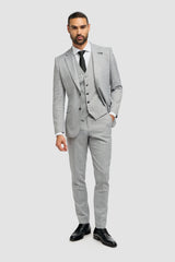Malibu - Blazer masculino cinza de corte ajustado