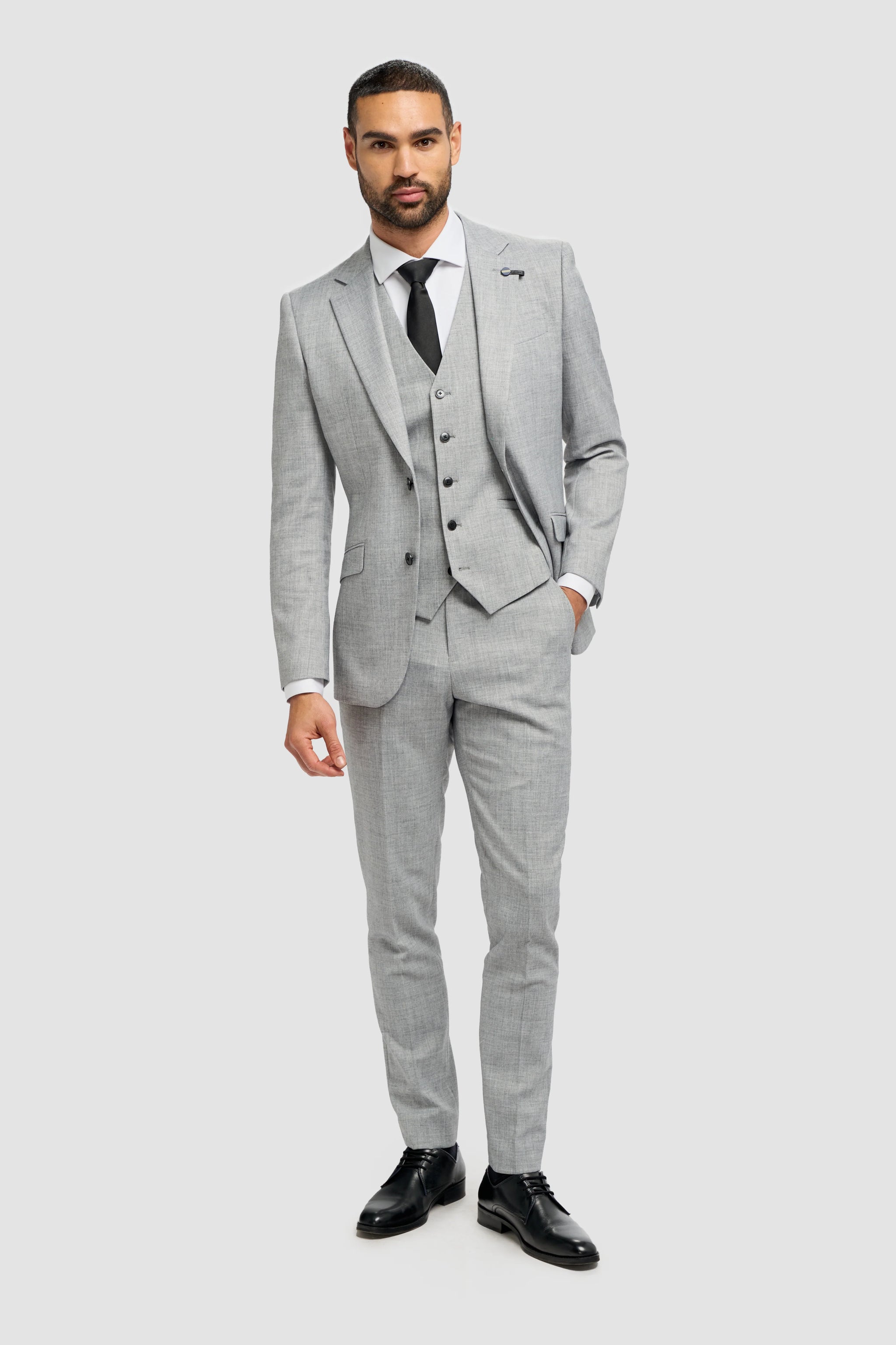Malibu - Blazer masculino cinza de corte ajustado