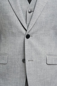 Malibu - Blazer masculino cinza de corte ajustado