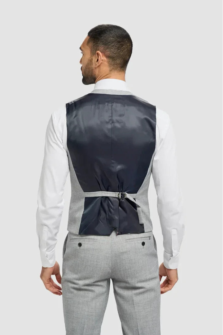 Malibu - Colete masculino cinza de corte ajustado