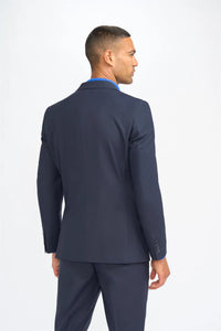 Malibu - Blazer masculino azul-marinho de corte ajustado