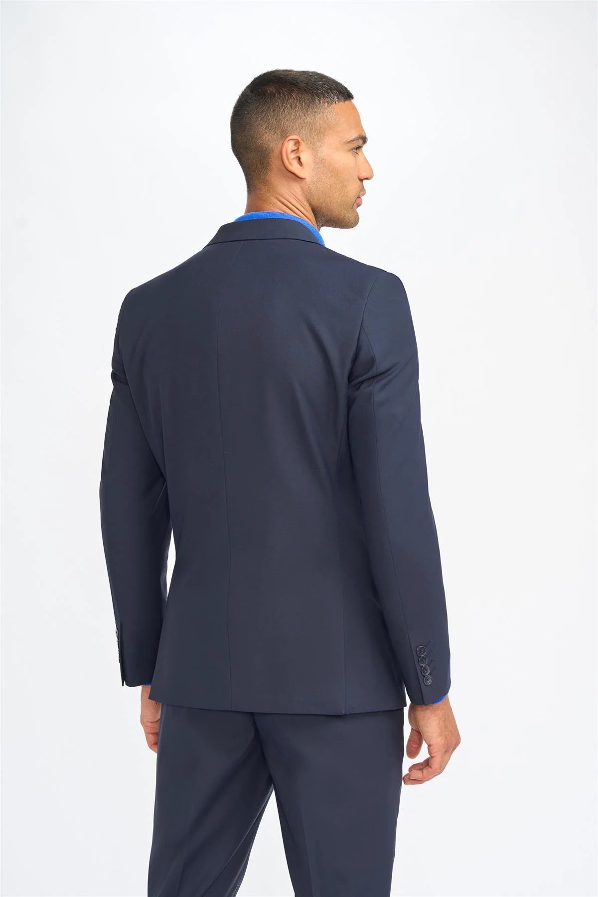 Malibu - Blazer masculino azul-marinho de corte ajustado