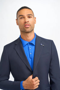Malibu - Blazer masculino azul-marinho de corte ajustado