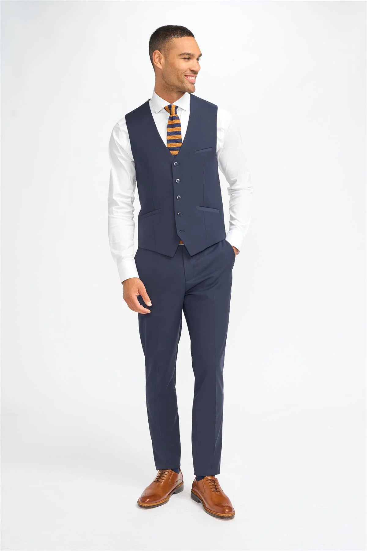 Malibu - Colete masculino azul-marinho com corte ajustado