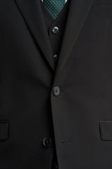 Malibu - Terno masculino preto de 3 peças com corte sob medida