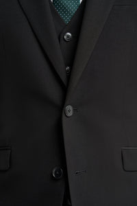 Malibu - Terno masculino preto de 3 peças com corte sob medida