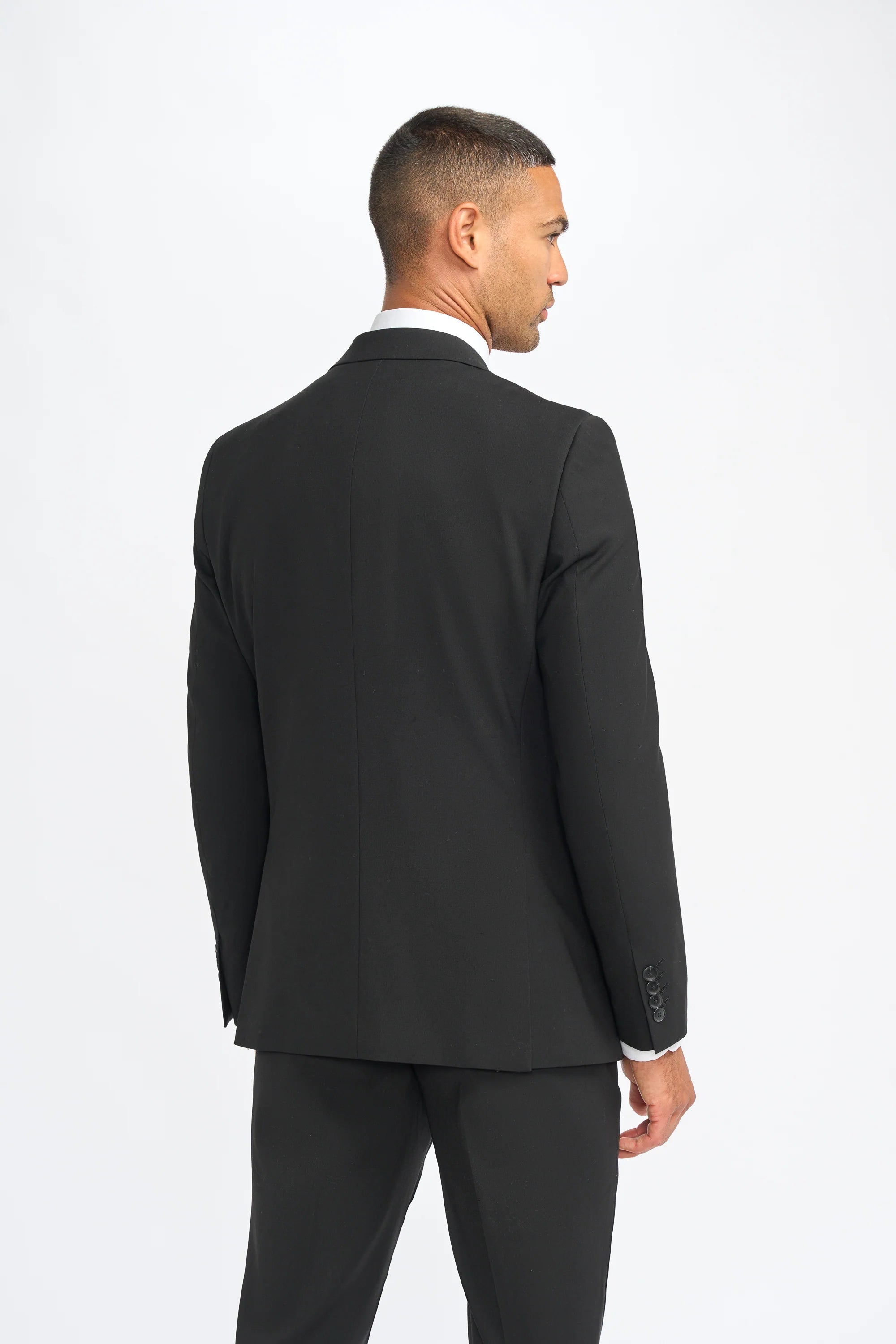Malibu - Terno masculino preto de 3 peças com corte sob medida