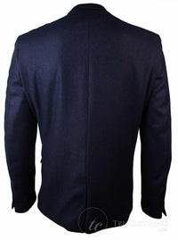Blazer masculino vintage slim fit em tweed espinha de peixe violeta com detalhes pretos, estilo casual elegante - Roxo