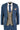 Marc Darcy Dion - Terno masculino de 3 peças em tweed xadrez espinha de peixe, azul, bege e marrom, corte vintage.