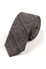Gravata masculina Marc Darcy em tweed espinha de peixe texturizada, estilo clássico vintage retrô DX7