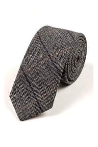 Gravata masculina Marc Darcy em tweed espinha de peixe texturizada, estilo clássico vintage retrô DX7